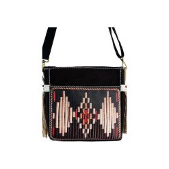 Torebka BOHO crossbody - model Elva (M53-A). Czarne torebki klasyczne damskie Bags.life, z nadrukiem, z bawełny, boho, z nadrukiem, bez dodatków. Za 279,20 zł.