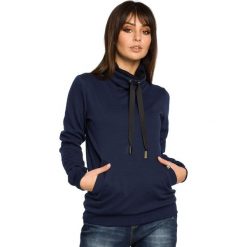 SIERRA Bluza z wysokim kołnierzem - granatowa. Żółte bluzy damskie marki BE, s, bez wzorów, z dzianiny, bez rękawów, bez kaptura. Za 169,00 zł.