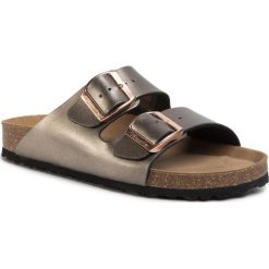 Klapki TAMARIS - 1-27503-24 Anthracite 214. Szare klapki damskie Tamaris, bez wzorów, ze skóry ekologicznej, bez obcasa. W wyprzedaży za 139,00 zł.