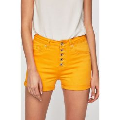 Answear - Szorty jeansowe. Żółte szorty damskie ANSWEAR, s, bez wzorów, z elastanu, casualowe. W wyprzedaży za 59,90 zł.