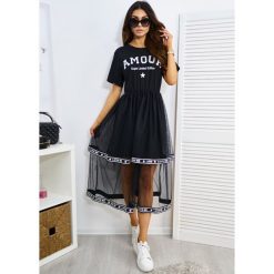 Sukienka Amour Kolor Black ONESIZE. Czarne sukienki damskie LIGARI, uniwersalny, bez wzorów, z bawełny, bez kołnierzyka, bez rękawów. Za 129,00 zł.