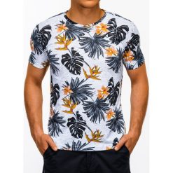 T-shirt męski z nadrukiem S1168 - biały. Białe t-shirty męskie Ombre Clothing, s, z nadrukiem, z bawełny, bez kołnierzyka. Za 19,99 zł.