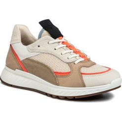 Sneakersy ECCO - St.1 W 83627351891 Vanilla/Coral Neon/Vanilla/Beige. Brązowe półbuty damskie ecco, bez wzorów, ze skóry, bez obcasa, na płaskiej podeszwie, bez zapięcia. W wyprzedaży za 459,00 zł.