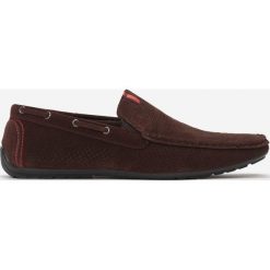 Brązowe Mokasyny Corocea. Pomarańczowe mokasyny męskie Born2be, na imprezę, bez wzorów, ze skóry, eleganckie, z okrągłym noskiem, bez zapięcia. Za 109,99 zł.