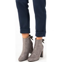 STYLOWE SZARE BOTKI. Szare botki damskie na zamek Ideal Shoes, eleganckie. Za 99,99 zł.