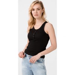 Guess Afrodite Podkoszulek Czarny. Czarne podkoszulki damskie Guess, s, z aplikacjami, z bawełny, bez kołnierzyka, bez rękawów. Za 157,95 zł.