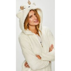 Etam - Bluza Omanie. Białe bluzy damskie Etam, s, z nadrukiem, z poliesteru, bez rękawów, z kapturem. W wyprzedaży za 129,90 zł.