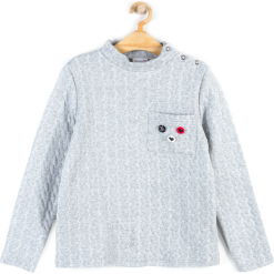 Bluza. Szare bluzy dziewczęce rozpinane CHIC UNIQUE, z bawełny, z długim rękawem, długie. Za 39,90 zł.