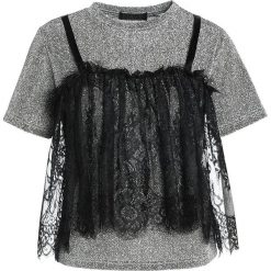 T-shirty damskie: Navy London STEVIE Tshirt z nadrukiem silver