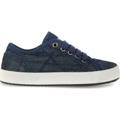 Sneakersy "Alonisso" w kolorze granatowym. Niebieskie trampki chłopięce marki geox kids, z gumy, na sznurówki. W wyprzedaży za 107,95 zł.