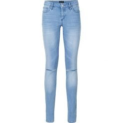 Dżinsy Skinny push up bonprix niebieski "bleached”. Niebieskie jeansy damskie bonprix. Za 69,99 zł.