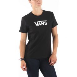 Vans Flying Koszulka Czarny. Czarne koszulki damskie Vans, l, z nadrukiem, z bawełny, bez kołnierzyka, z krótkim rękawem. Za 119,95 zł.