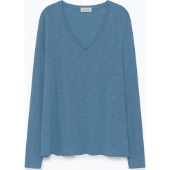 Koszulka "Jacksonville" w kolorze błękitnym. Niebieskie koszulki damskie American Vintage, xs, bez wzorów, z bawełny, bez kołnierzyka. W wyprzedaży za 85,95 zł.