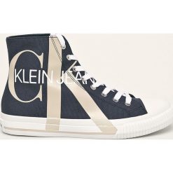 Calvin Klein Jeans - Tenisówki. Białe trampki męskie Calvin Klein Jeans, bez wzorów, z jeansu, na sznurówki. Za 529,90 zł.