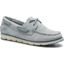 Mokasyny TIMBERLAND - Camden Falls TB0A1W8EH50 Light Blue Suede. Niebieskie mokasyny damskie Timberland, na co dzień, bez wzorów, ze skóry, bez obcasa, na płaskiej podeszwie, bez zapięcia. W wyprzedaży za 369,00 zł.