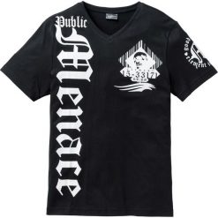 T-shirty męskie z nadrukiem: T-shirt Slim Fit bonprix czarny z nadrukiem