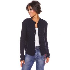 Sweter rozpinany "Agathe" w kolorze granatowym. Niebieskie kardigany damskie marki 100% Maille, s, ze splotem. W wyprzedaży za 129,95 zł.