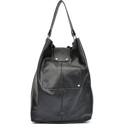 Shopper bag damskie: Skórzana torebka w kolorze czarnym – (S)44 x (W)46 x (G)11 cm