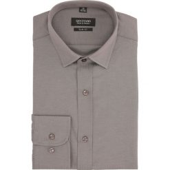 Koszula versone 2730 długi rękaw slim fit beż. Szare koszule męskie Recman, m, bez wzorów, bez kołnierzyka, z długim rękawem. Za 119,00 zł.