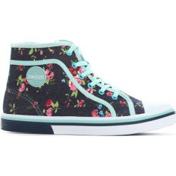 Granatowe Trampki Floral Girl. Niebieskie trampki chłopięce marki Born2be, z materiału, młodzieżowe, z okrągłym noskiem, na zamek. Za 29,99 zł.