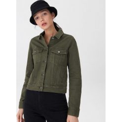 Jeansowa kurtka - Khaki. Brązowe kurtki damskie House, s, bez wzorów, z jeansu, bez kaptura. Za 99,99 zł.