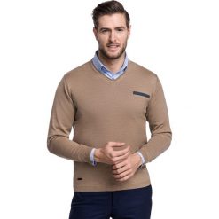 Sweter Dario SWE000022. Pomarańczowe swetry męskie m, z wełny, eleganckie. Za 229,00 zł.