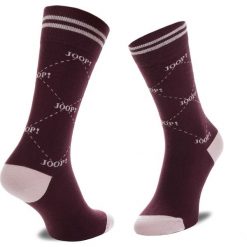 Skarpety Wysokie Damskie JOOP! - Logo Sock 760.055 Winetasting 4007. Czerwone skarpetki damskie JOOP!, bez wzorów, z elastanu. Za 59,00 zł.