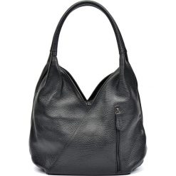 Shopper bag damskie: Skórzana torebka w kolorze czarnym – (S)38 x (W)38 x (G)19 cm
