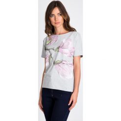 Bluzki damskie: Szara bluzka w magnolie QUIOSQUE