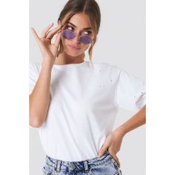 Rut&Circle T-shirt Trash - White. Białe t-shirty damskie Rut&Circle, z okrągłym kołnierzem. Za 72,95 zł.