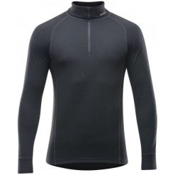 Koszulki sportowe męskie: Devold Koszulka Męska Duo Active Man Zip Neck Black Xl