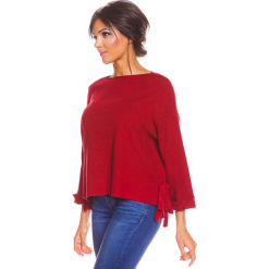 Sweter "Sonia" w kolorze bordowym. Czerwone swetry oversize damskie marki So Cachemire, s, z kaszmiru. W wyprzedaży za 173,95 zł.