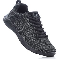 Sneakersy bonprix czarny melanż. Czarne buty sportowe damskie marki bonprix, bez wzorów, z materiału, sportowe. Za 89,99 zł.