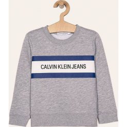 Calvin Klein Jeans - Bluza dziecięca 104-176 cm. Szare bluzy chłopięce Calvin Klein Jeans, z nadrukiem, z bawełny, bez rękawów, bez kaptura. W wyprzedaży za 199,90 zł.