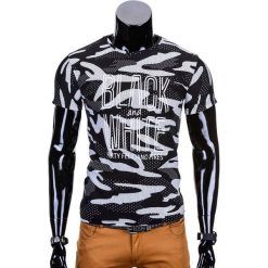 T-shirty męskie: T-SHIRT MĘSKI Z NADRUKIEM S741 – CZARNY
