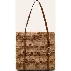 Lauren Ralph Lauren - Torebka. Pomarańczowe torby damskie na zakupy Lauren Ralph Lauren, w paski, ze skóry, na ramię, duże, bez dodatków. W wyprzedaży za 579,90 zł.