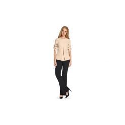 Bluzki Style S097 Bluzka z kontrafałdą. Brązowe bluzki asymetryczne Style, l. Za 99,00 zł.