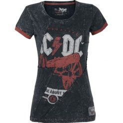 AC/DC EMP Signature Collection Koszulka damska ciemnoszary. Szare bluzki z odkrytymi ramionami marki AC/DC, xl, z nadrukiem, rockowe, z dekoltem na plecach. Za 66,90 zł.
