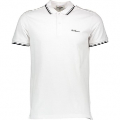Koszulka polo w kolorze białym. Białe koszulki polo marki Ben Sherman, m, z haftami, z bawełny. W wyprzedaży za 108,95 zł.
