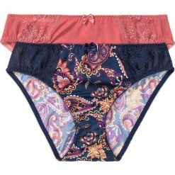 Figi (2 pary) bonprix z nadrukiem paisley + rabarbarowy. Czarne majtki damskie bonprix. Za 55,98 zł.