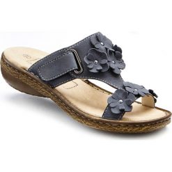 Klapki skórzane bonprix brunatny. Klapki damskie bonprix. Za 109,99 zł.