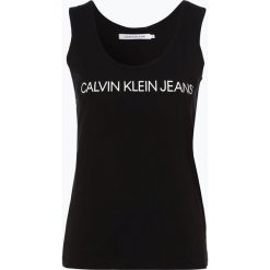 Calvin Klein Jeans - Top damski, czarny. Czarne topy damskie marki Calvin Klein Jeans, s, bez wzorów, z bawełny, bez kołnierzyka. Za 119,95 zł.