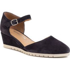 Półbuty TAMARIS - 1-24304-24 Navy Suede 806. Niebieskie półbuty damskie Tamaris, na co dzień, bez wzorów, z zamszu, bez obcasa, na koturnie, bez zapięcia. Za 229,00 zł.