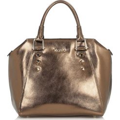 Skórzana torebka w kolorze złotym - (S)32 x (W)26 x (G)18 cm. Żółte torebki klasyczne damskie Kazar, bez wzorów, ze skóry, bez dodatków. W wyprzedaży za 559,95 zł.
