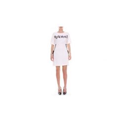 Sukienki krótkie Moschino A04345534. Białe sukienki damskie MOSCHINO, bez wzorów, bez kołnierzyka, z krótkim rękawem, krótkie, mini. Za 2113,50 zł.