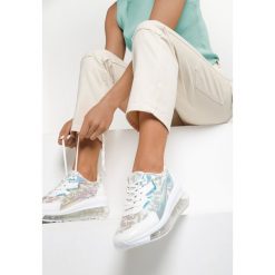 Białe Sneakersy Kalliphaeia. Białe koturny damskie Renee, bez obcasa, na koturnie, na sznurówki. Za 129,99 zł.