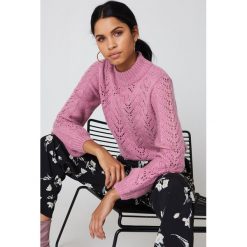 NA-KD Dzianinowy sweter - Pink. Różowe swetry klasyczne damskie marki NA-KD, z dzianiny, z golfem. Za 183,95 zł.