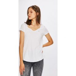 Tommy Jeans - Top. Szare topy damskie Tommy Jeans, l, z bawełny. Za 119,90 zł.