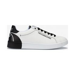 Trussardi Jeans Tenisówki Biały. Białe trampki męskie Trussardi Jeans, bez wzorów, z jeansu, bez zapięcia. Za 654,95 zł.