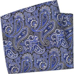 Niebieska Elegancka Poszetka -ALTIES- 25x25 cm, Męska, Wzór Paisley, Łezki POSZALTTANIA0512. Niebieskie poszetki męskie Alties, bez wzorów, z materiału, eleganckie. Za 16,90 zł.